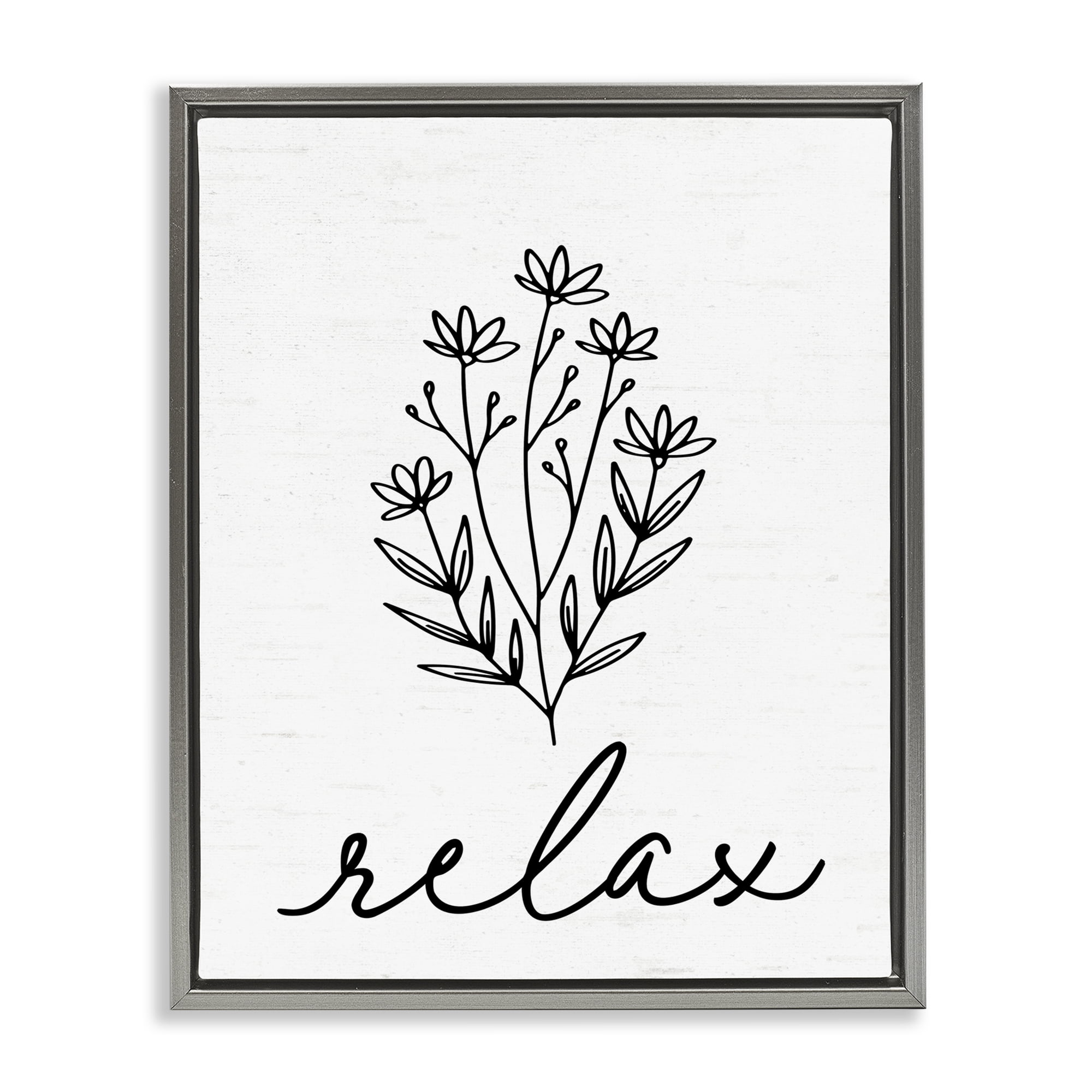 Bathroom Herb Relax Gray Framed Floater Canvas Wall Art, design by Lettered and Lined