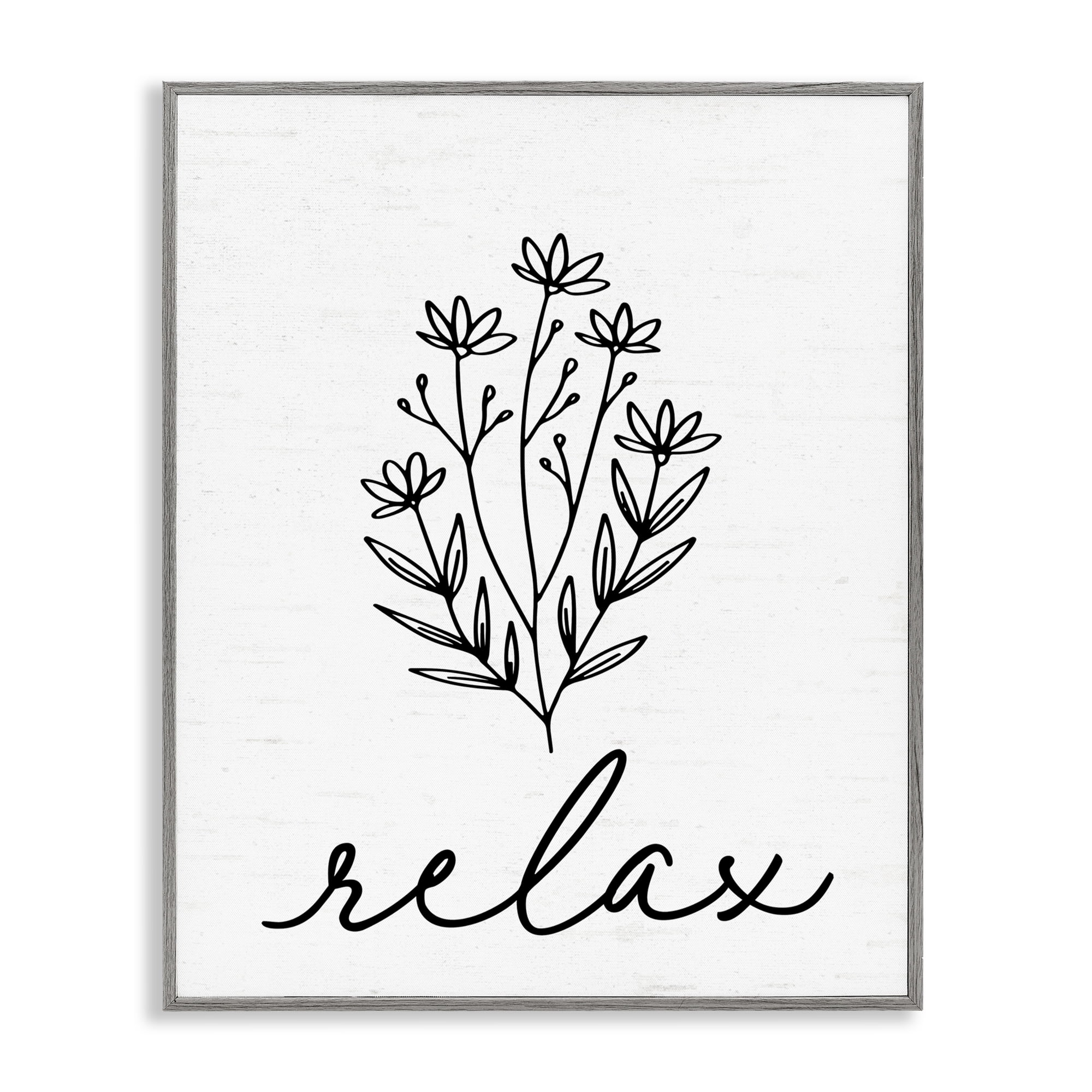 Bathroom Herb Relax Gray Framed Giclee Art, design by Lettered and Lined