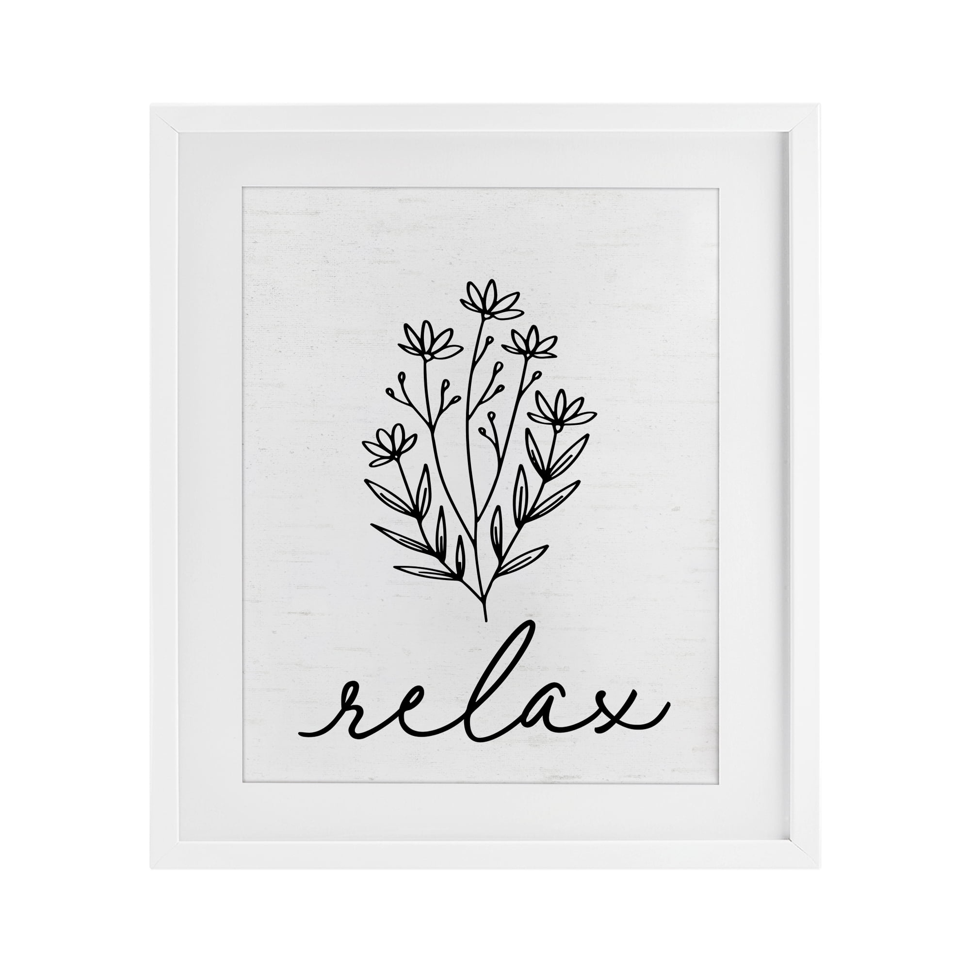 Bathroom Herb Relax White Framed Print Under Glass, design by Lettered and Lined