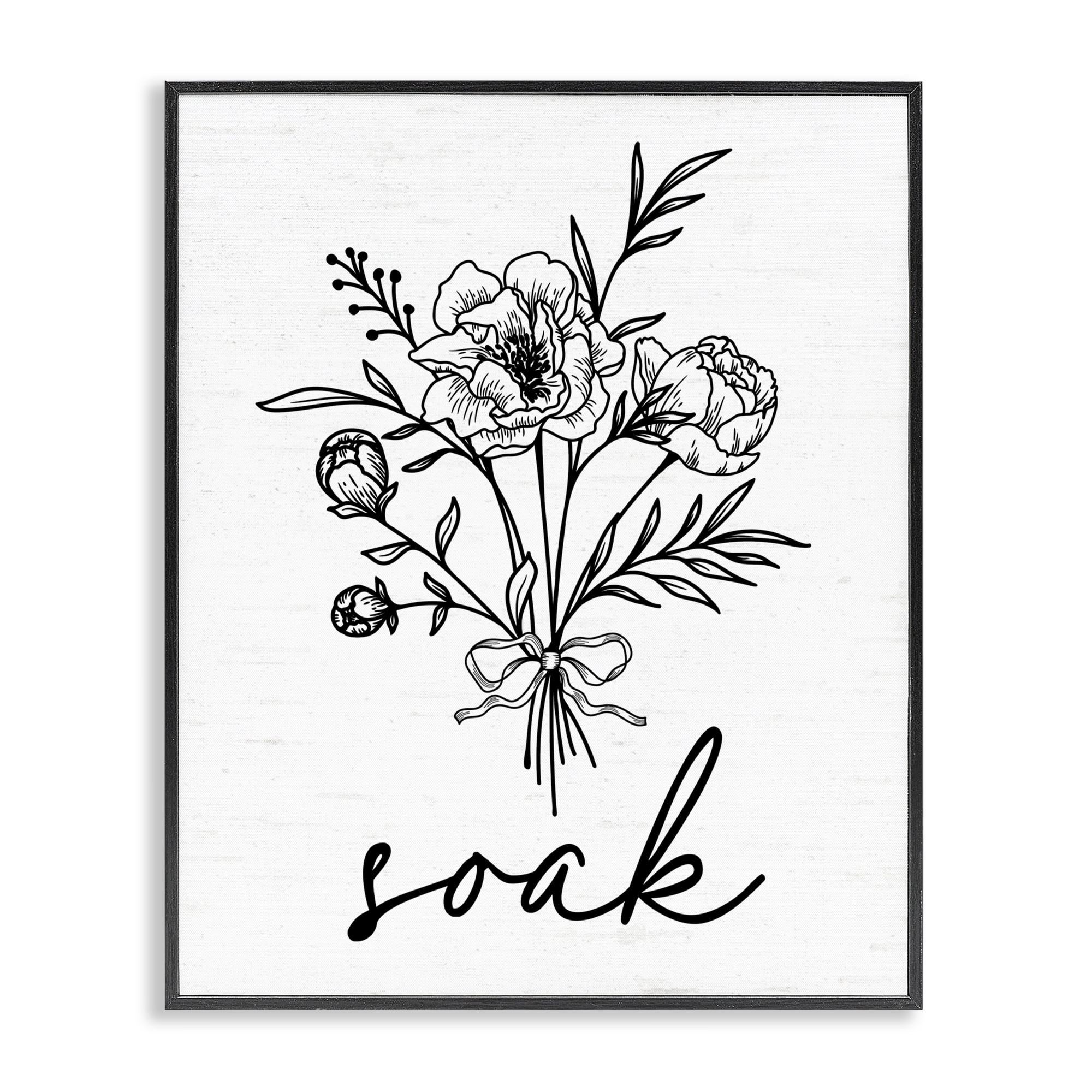 Bathroom Herb Soak Black Framed Giclee Art, design by Lettered and Lined
