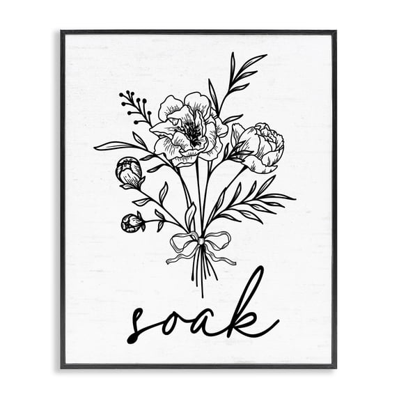 Stupell Industries Victorian Bathroom Herb Soak Black Framed Giclee Art, 11 x 14, by Lettered and Lined