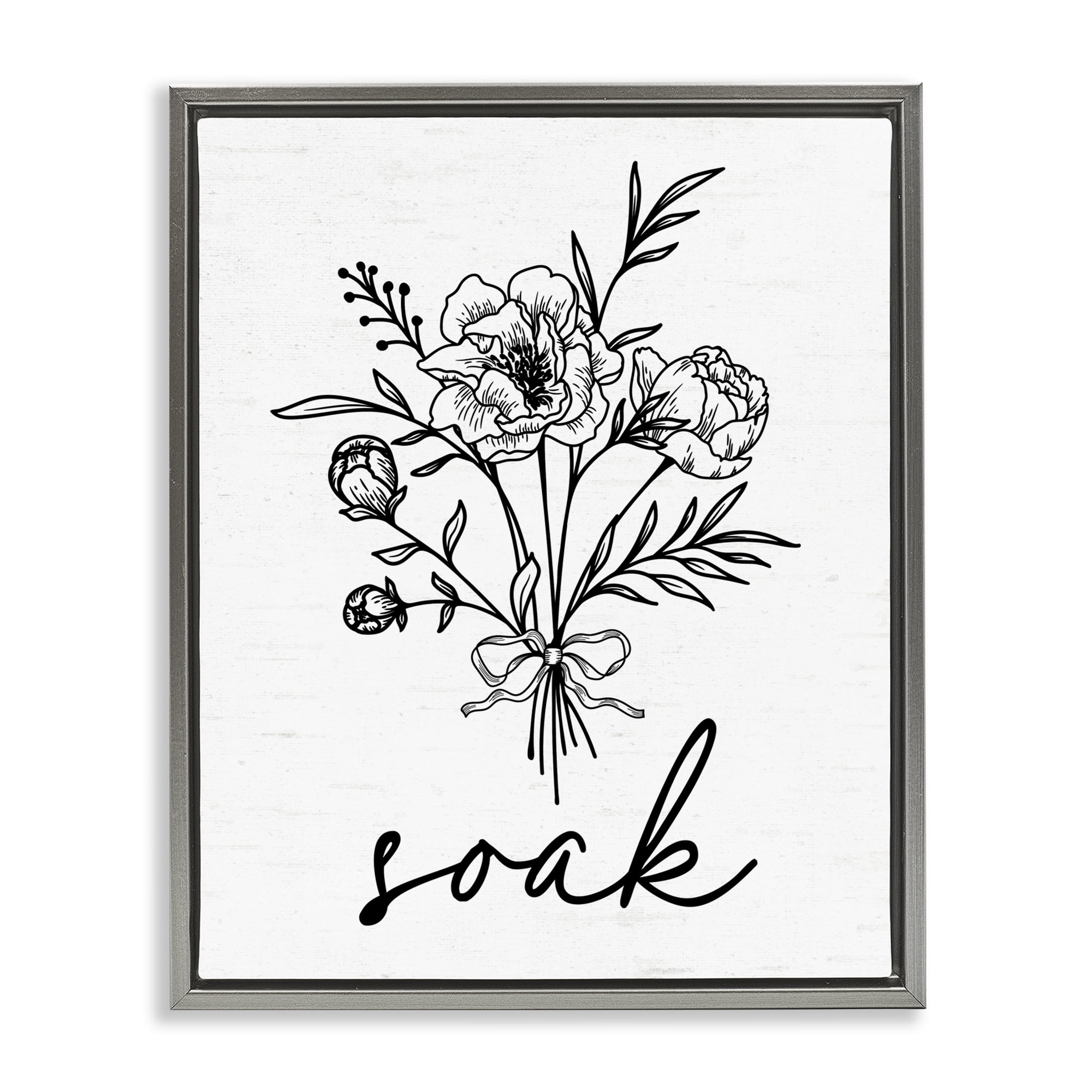 Bathroom Herb Soak Gray Framed Floater Canvas Wall Art, design by Lettered and Lined