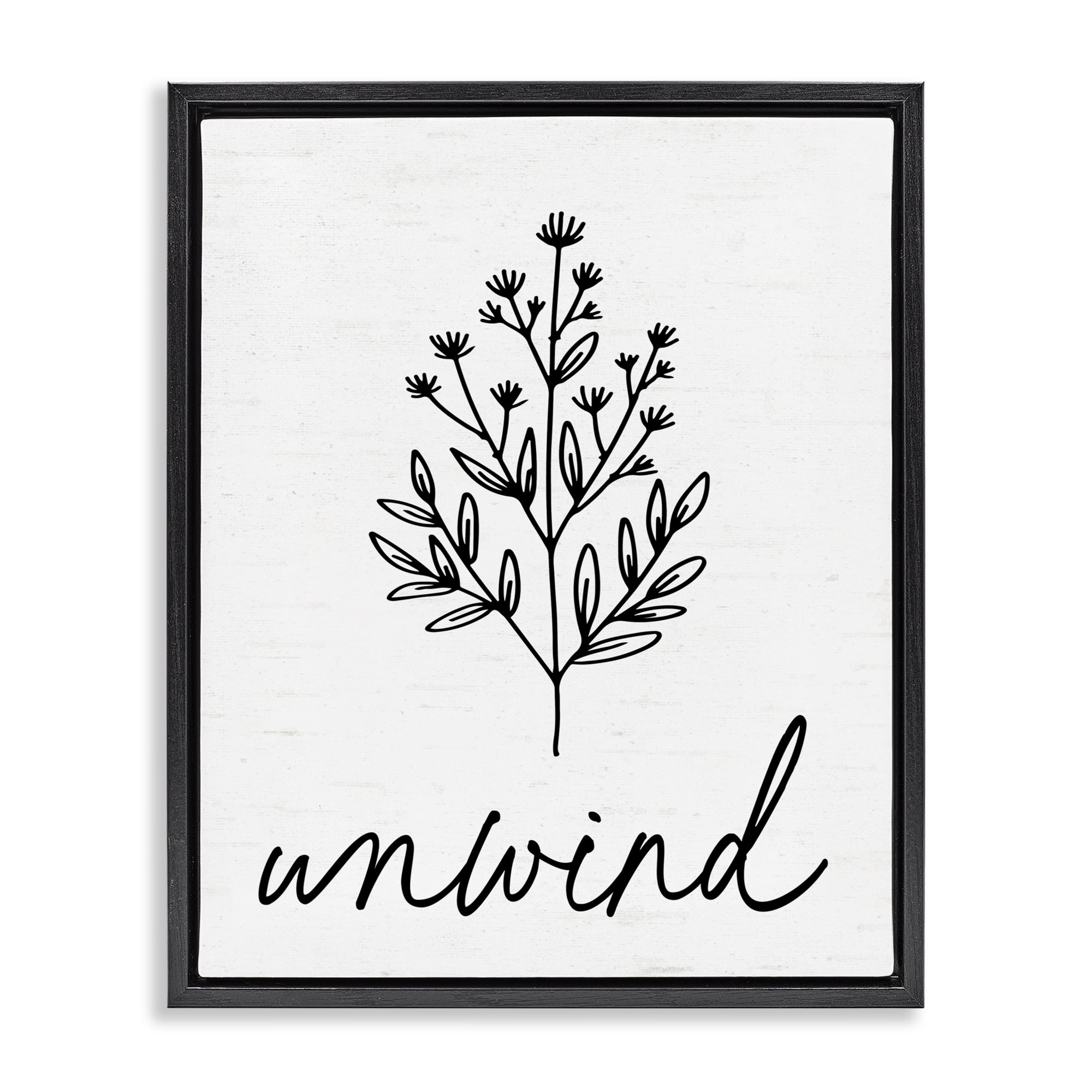 Bathroom Herb Unwind Black Framed Floater Canvas Wall Art, design by Lettered and Lined