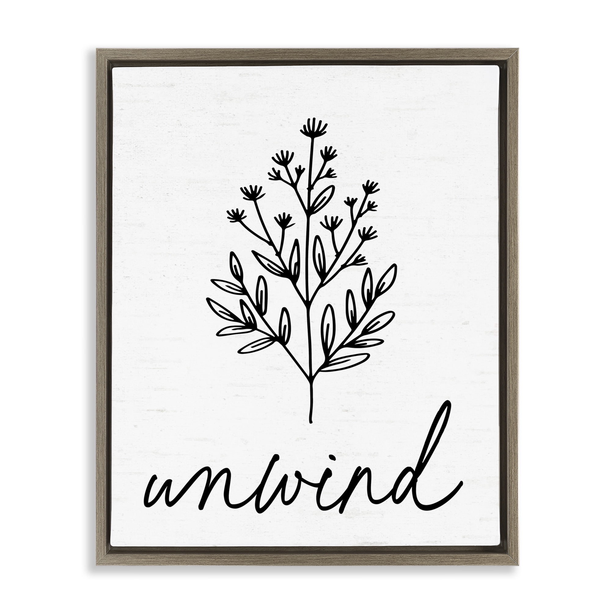 Bathroom Herb Unwind Brown Framed Floater Canvas Wall Art, design by Lettered and Lined
