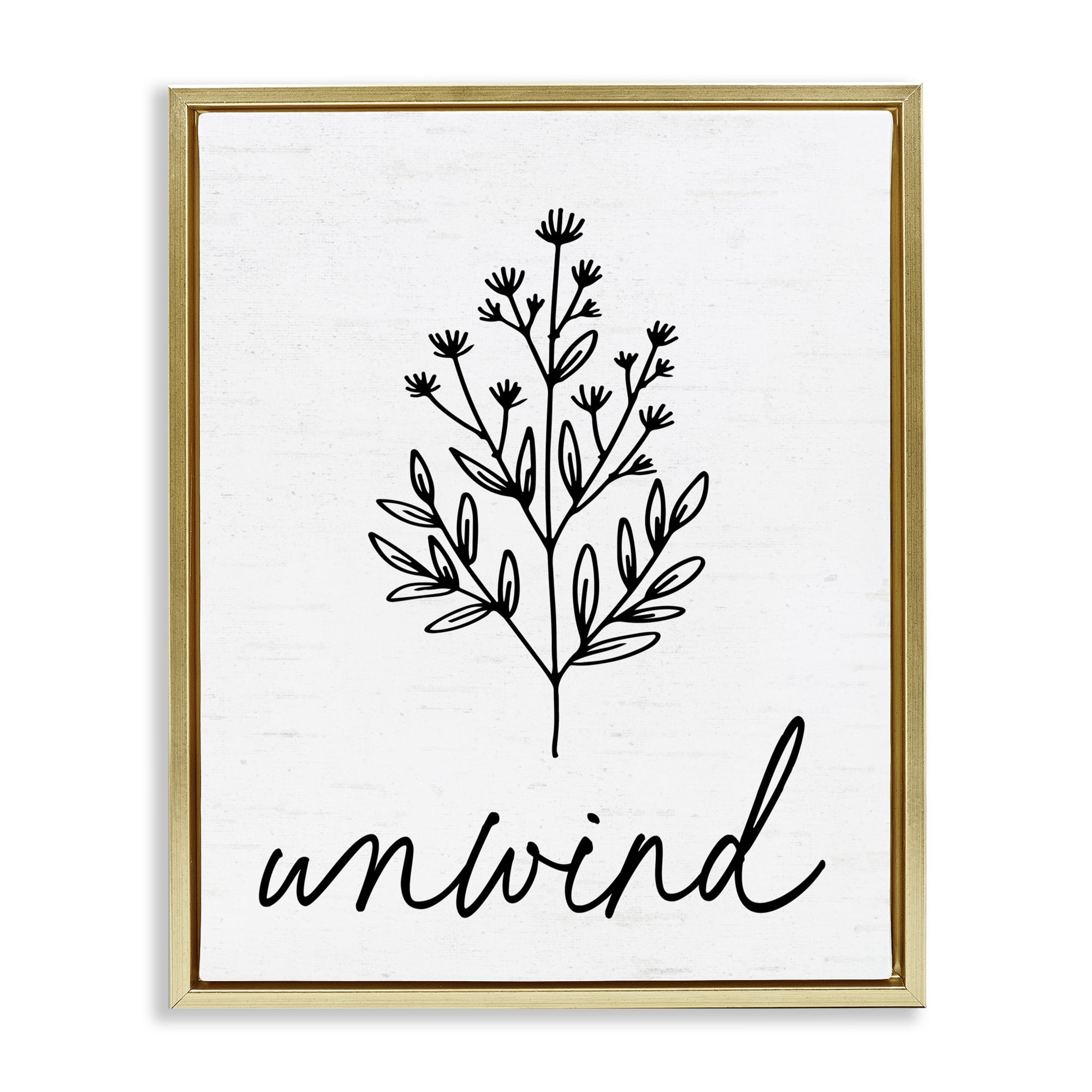 Bathroom Herb Unwind Gold Framed Floater Canvas Wall Art, design by Lettered and Lined