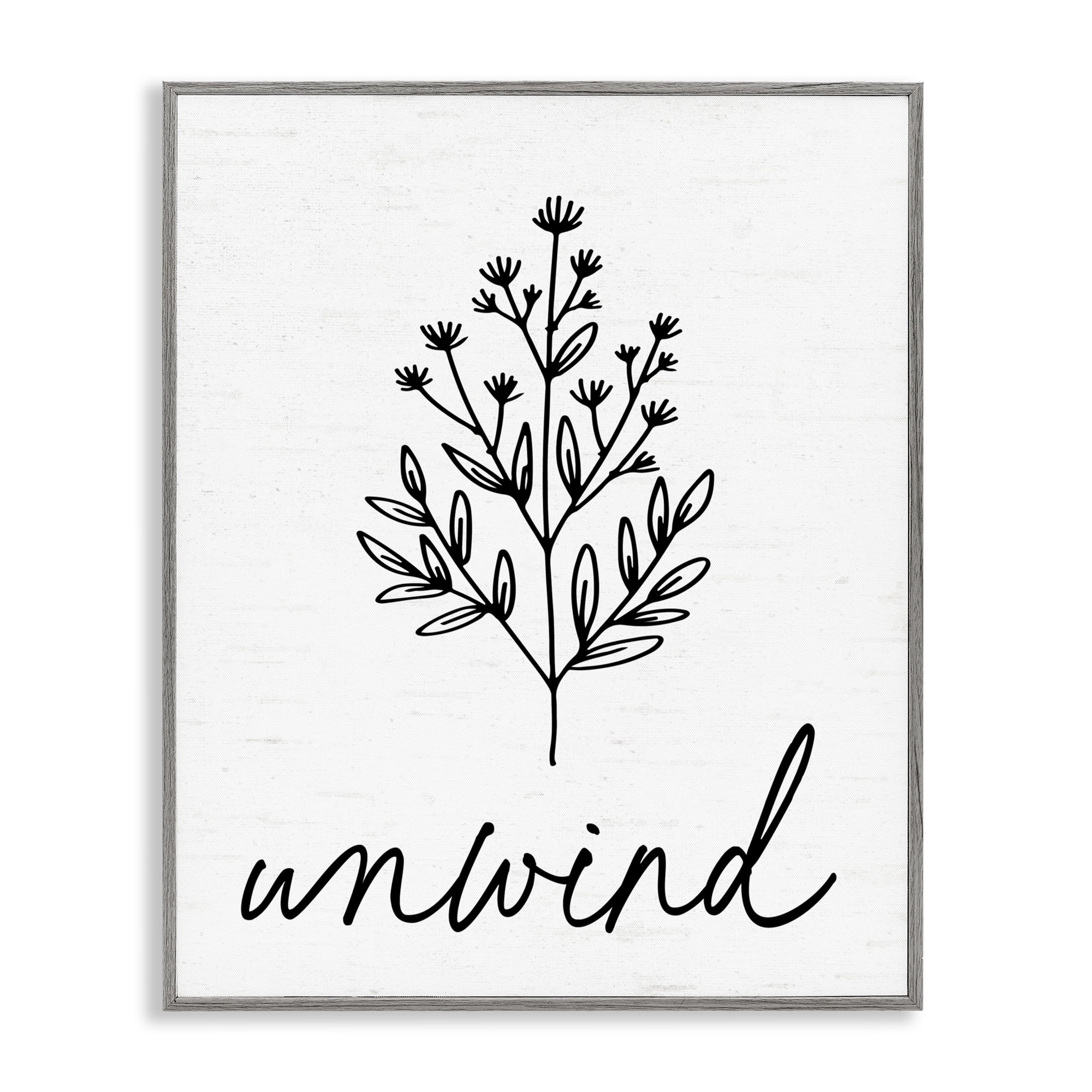 Bathroom Herb Unwind Gray Framed Giclee Art, design by Lettered and Lined