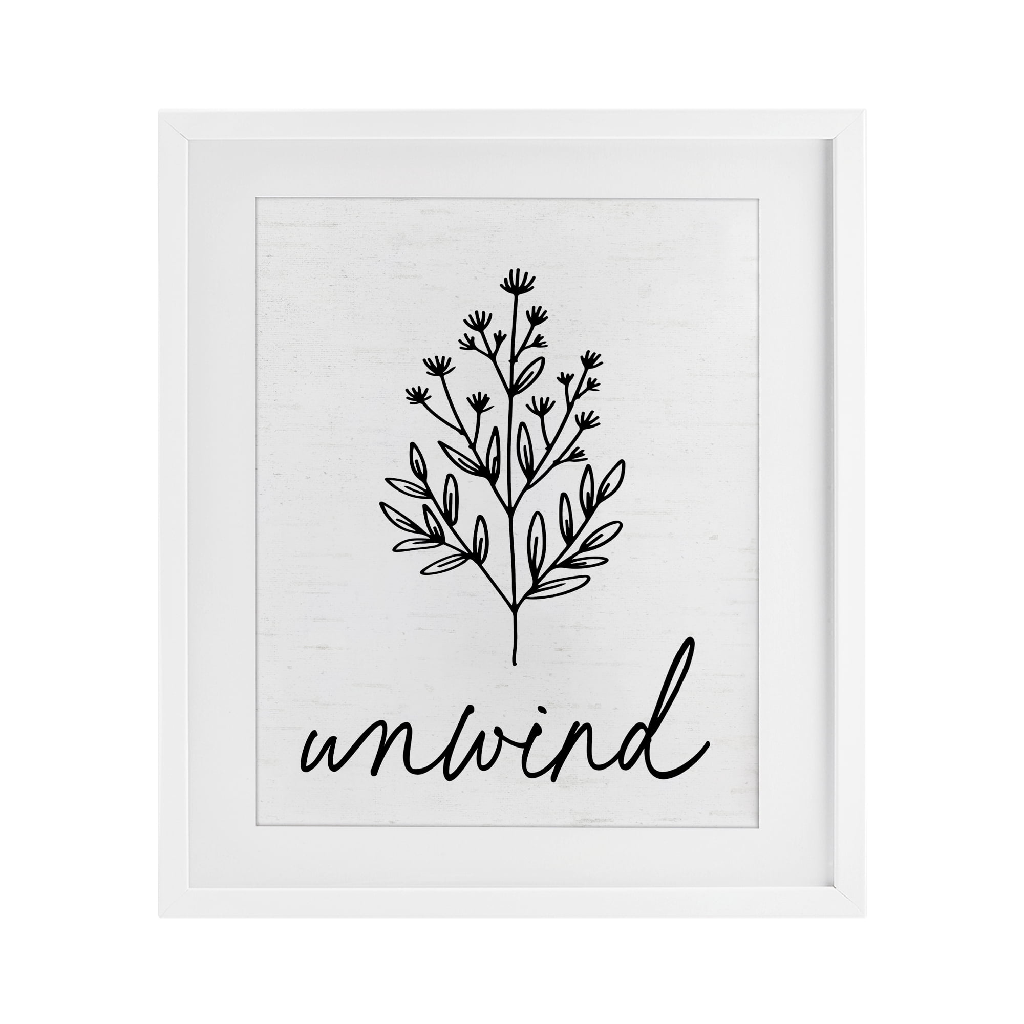 Bathroom Herb Unwind White Framed Print Under Glass, design by Lettered and Lined