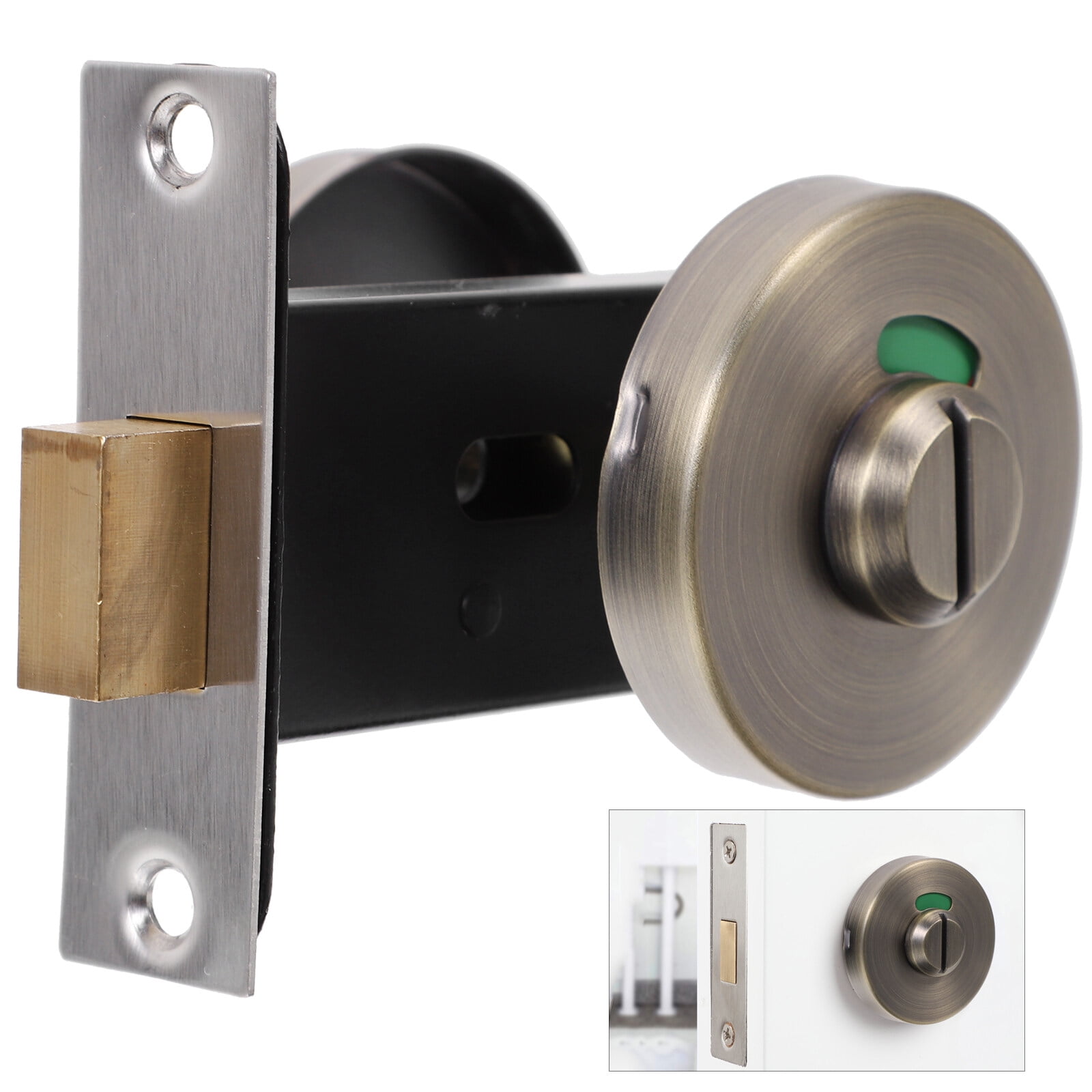 Probrico polished chrome privacy door knobs interior door lock for bathroom bedroom keyless round ball knob handle thumbturn locking 8 pack