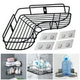 thumbnail image 1 of Bathroom Kitchen Shower Caddy Shelf Triangular Wall Corner Rack Organizer Holder Triangle Basket No Drilling, Design for Bathroom Bedroom Living Room and Kitchen 1 PC, 1 of 7