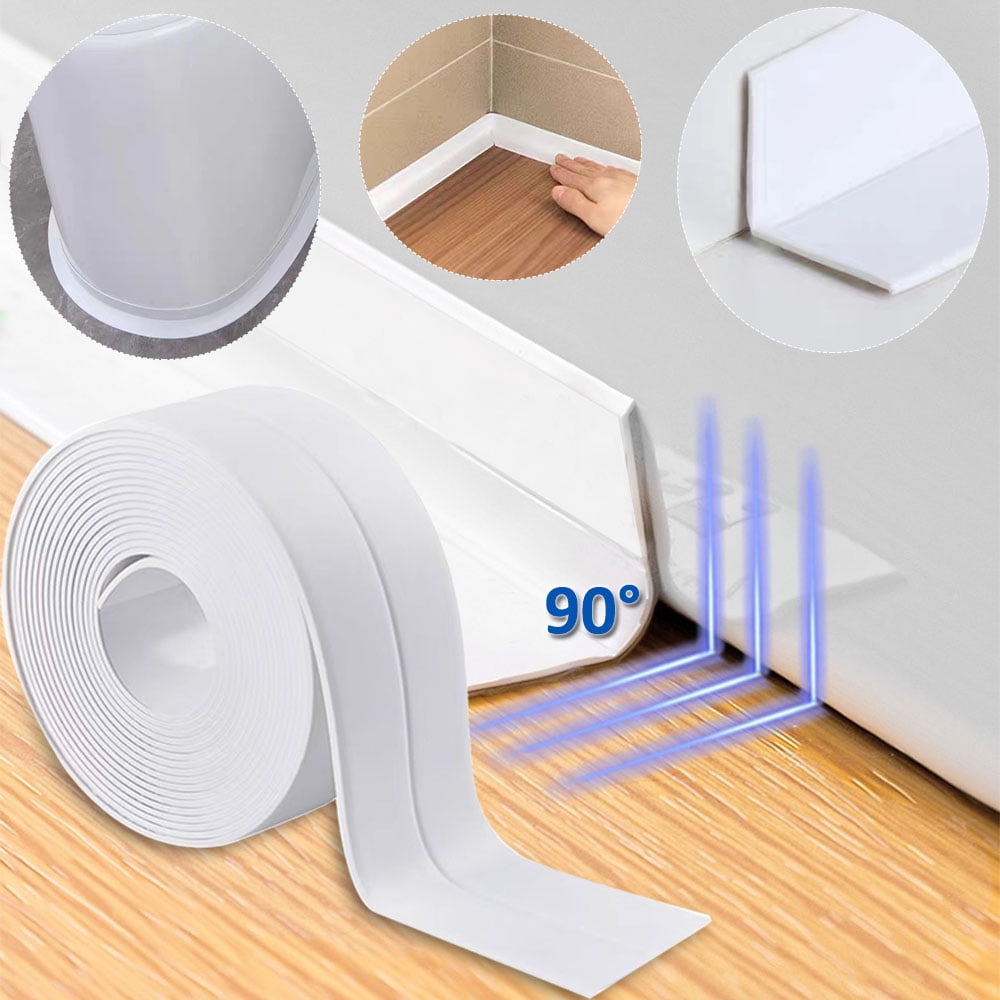 Bathroom and Kitchen with White Tape, Bathroom Filling Tape, White Self-adhesive Sealing Strip, Around The Bathtub, Toilet Stuck on Gel, Kitchen Countertop (3.8cm X 27.9