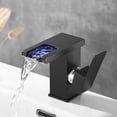 Bathroom LED Waterfall Faucet Sink Color Changes with Temperature Basin ...