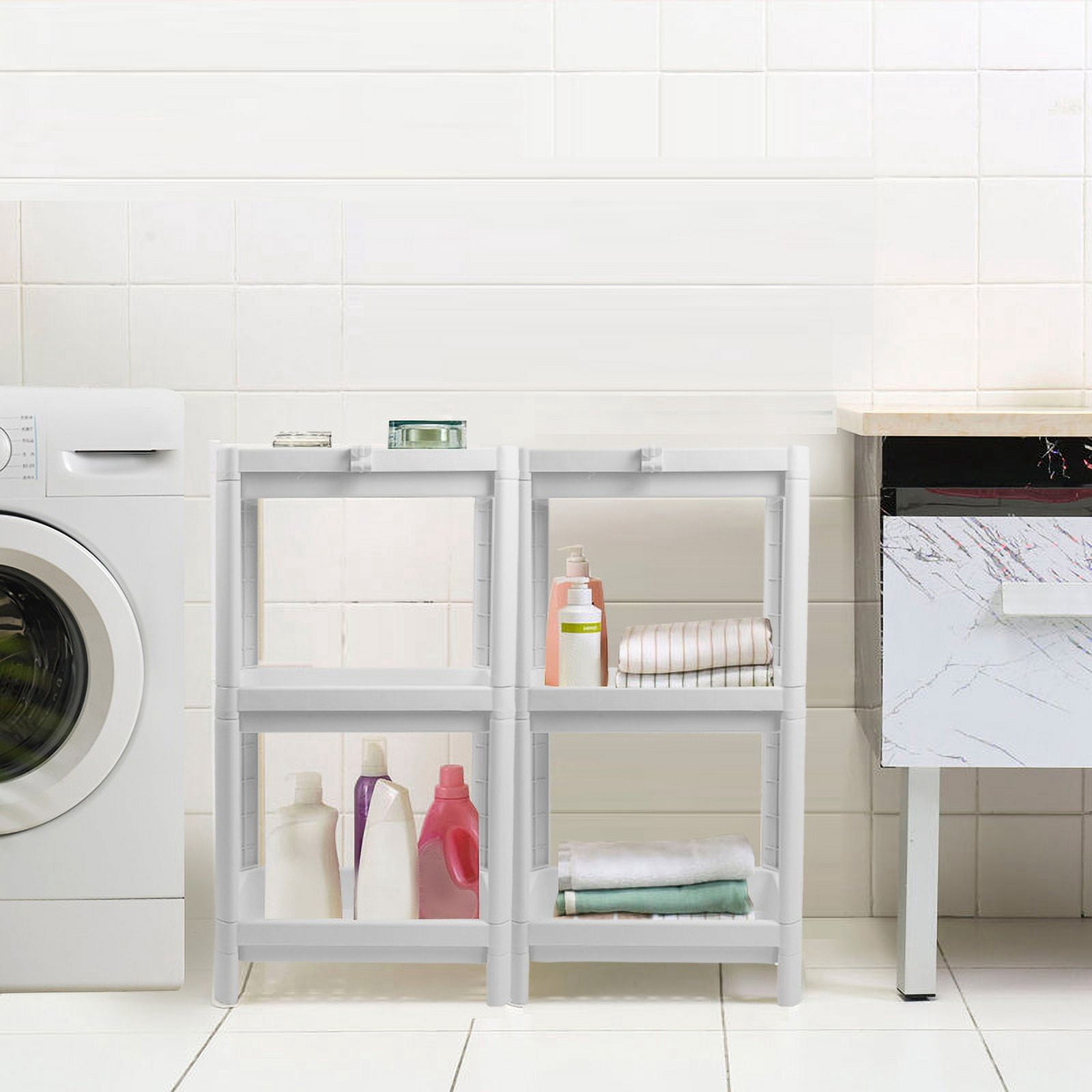 Bathroom Landing Multi-Layer Plastic Storage Rack Bathroom Shelf Storage Rack(White) - Walmart.com
