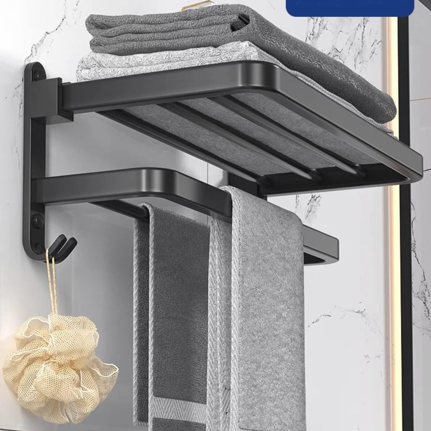 Household Essentials Hinge-It Clutterbuster Family Towel Bar, Bronze ...