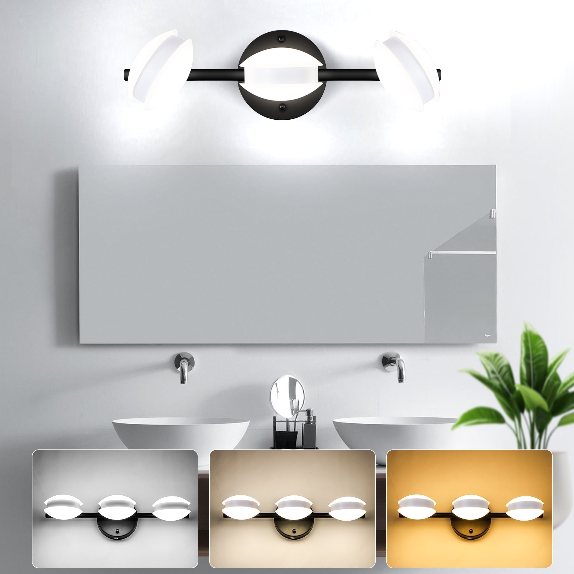 Bathroom Light Fixtures,3 Light Bathroom Vanity Light,330° Adjustable ...