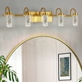 thumbnail image 1 of Bathroom Light Fixtures, 5 Light-14W Vanity Lights Crystal Bubble Glass, Dimmable 3 Color Temperatures Modern Bathroom Wall Sconce for Bathroom Hallway Kitchen Bedroom Living Room-Gold, 1 of 6