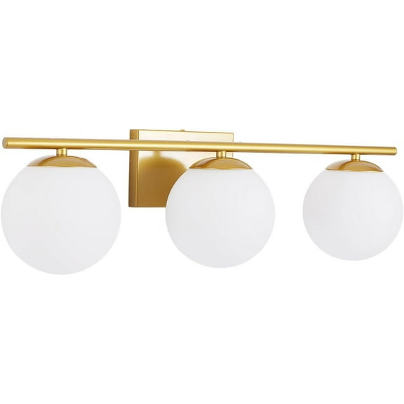 Bathroom Light Fixtures Over Mirror 3 Lights Murals Vanity Table Vanity Lighting Light Fixture Mirror with Milk White Glass Globe Modern Vanity Light Fixtures Over Mirror (Bulbs Not Included)
