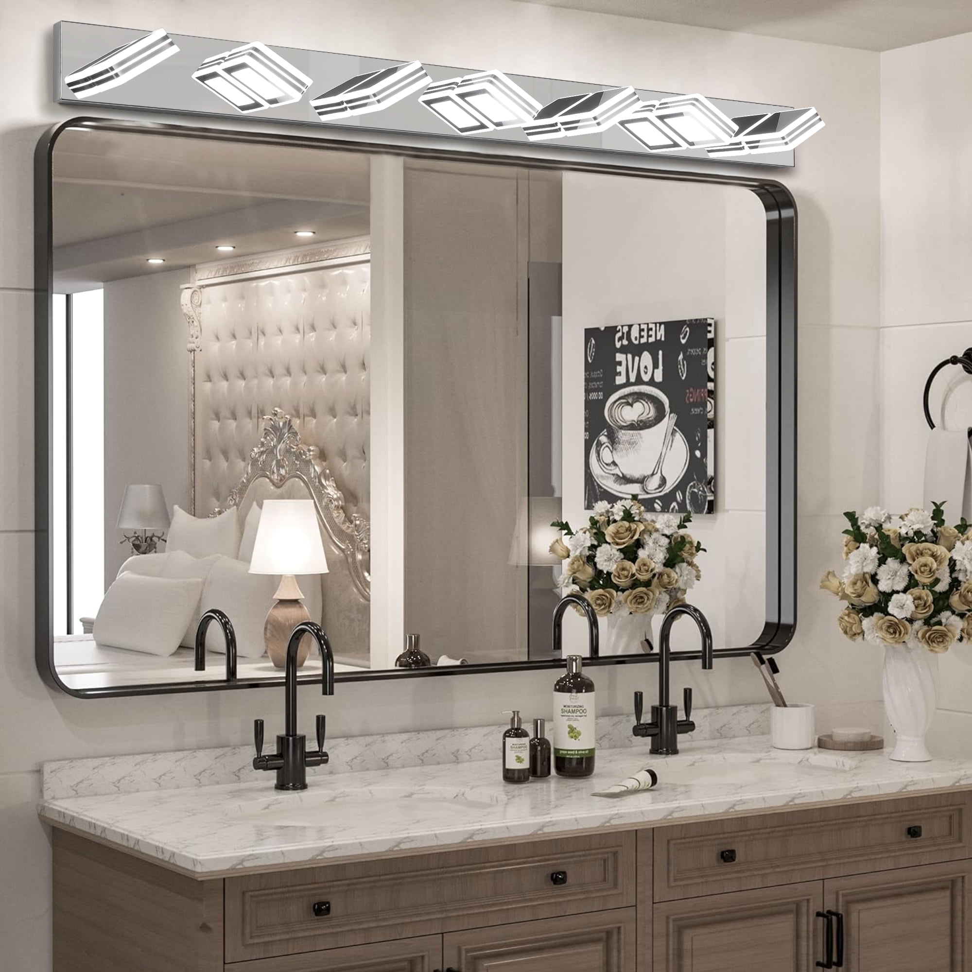 Bathroom Light Fixtures Over Mirror, Rotable 360° LED Modern Bathroom ...