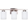 thumbnail image 1 of 3-Light Bathroom Vanity Light Fixture Over Mirror, E26 Sconces, Brushed Nickel, Frosted Glass(Bulbs not Included), 1 of 7