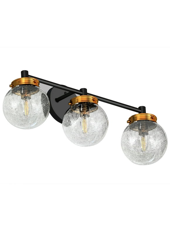 Bathroom Lighting Fixtures Over Mirror Vanity Lights For Bathroom Wall Lights Black Gold Champagne Bronze Crackle Glass Wall Sconce Lamp.