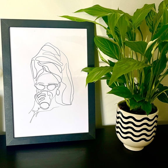 Bathroom Line Art Print Poster Modern Minimalist Decor, UK Made, Size 8x12 UNFFRAMED F03.1.8l652