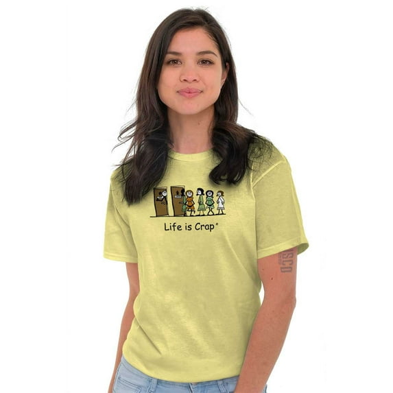 Bathroom Line Long Ladies Room Women's Graphic T Shirt Tees Brisco Brands M