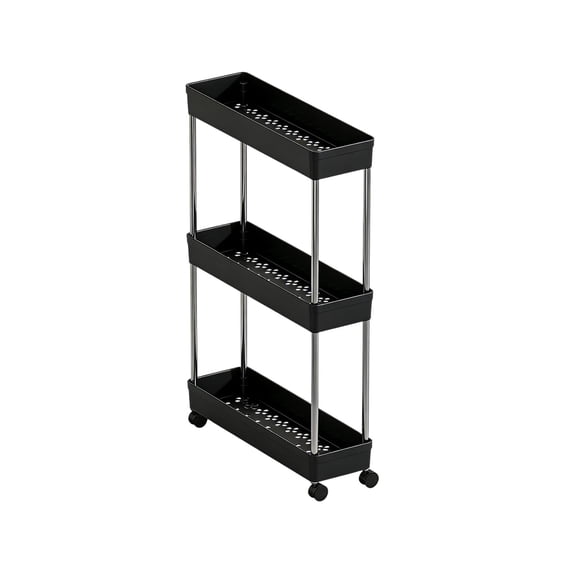 Bathroom Living Room Organizers and Storage 3-Tier Kitchen Shelving With Wheels Unit Narrow Space Storage Rack Multi-Tier Living Room And Bathroom Organizer Easy to Assemble Shelving Unit