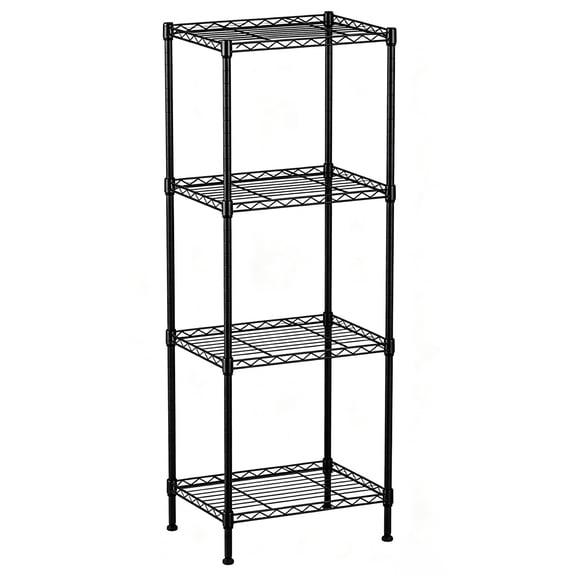 Bathroom Living Room Organizers and Storage Black Storage Shelving Unit 3/4/5 Tier Iron Shelf Organizer Standing Rack For Garage Kitchen Pantry Workshop Bathroom Easy to Assemble Shelving Unit