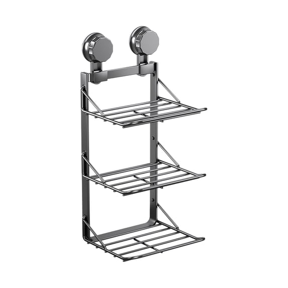 Bathroom Living Room Organizers and Storage Kitchen Suction Cup Food Preparation Shelves Household Multi Layer No Hole Vegetable Utensils Wall Mounted Storage Racks Easy to Assemble