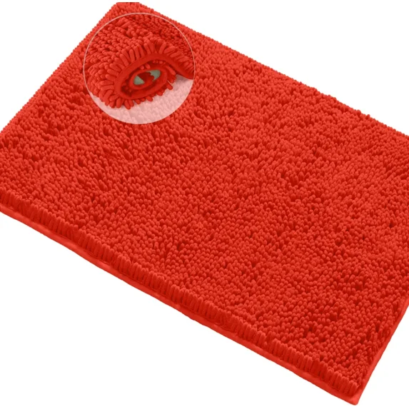 Bathroom Mat By LuxUrux-Extra-Soft Plush Bath Shower 20 x 30'' Bath Mat,1'' Chenille Microfiber Material, Super Absorbent Shaggy Bath Rug. Machine Wash & Dry