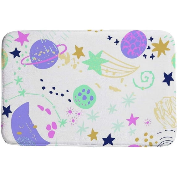 Bathroom Mat Door Rugs Floor Mat Bathroom Carpet Cartoon Cosmic Decor Indoor Outdoor 36x24 inch Carpet Runner