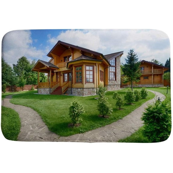 Bathroom Mat Door Rugs Floor Mat Bathroom Carpet Super Cozy Country House Print Decorative Indoor Outdoor 36 x 24 inch Carpet Runner