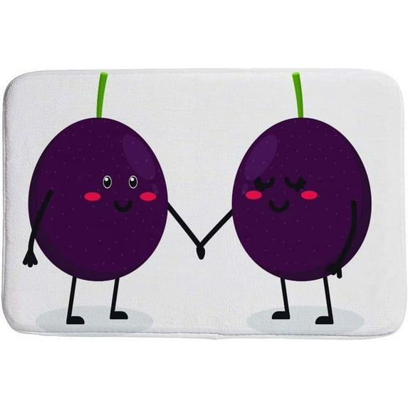 Bathroom Mat Door Rugs Floor Mat Bathroom Carpet Super Cozy Couple Fruit Print Decorative Indoor Outdoor 36 x 24 inch Carpet Runner