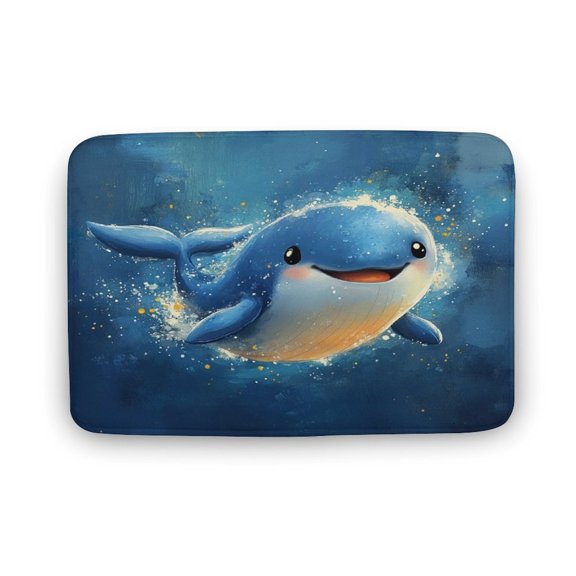 Bathroom Mat Featuring a Blue Whale Dream Theme, Stylish And Unique, Suitable for Various Areas Like The Bathroom, Kitchen, Entryway, Or Mudroom, with a Non-Slip Design
