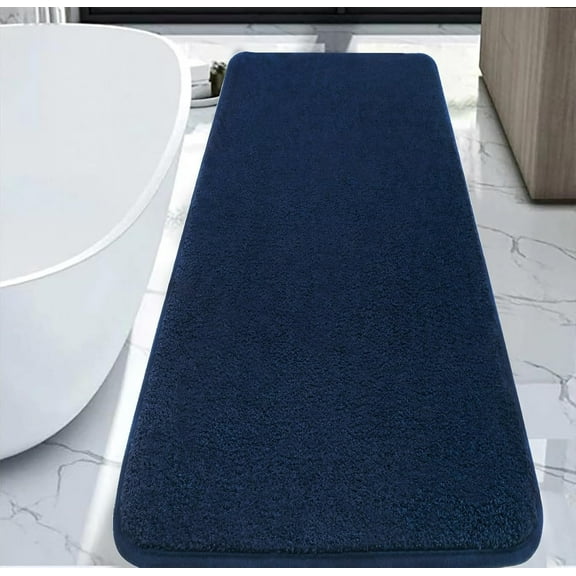 Bathroom Mat, Large Bath Mat 50x120cm Bath Mats for Bathroom, Non Slip Quick Drying Microfiber Absorbent Bathroom Rug, Navy Blue