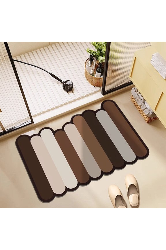 Bathroom Mat, Non Slip Bath Rug, Waterproof Shower Floor Mat, Super Absorbent Diatom Mud Backing, Washable, Multi-Purpose, 40cmx60cm