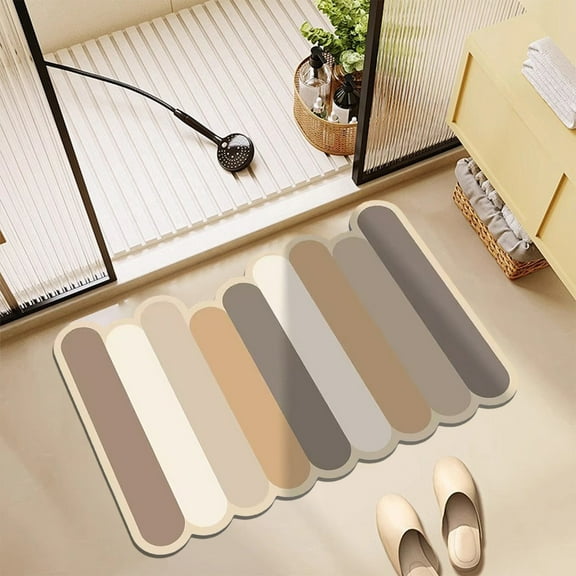Bathroom Mat, Non Slip Bath Rug, Waterproof Shower Floor Mat, Super Absorbent Diatom Mud Backing, Washable, Multi-Purpose, 40cmx60cm