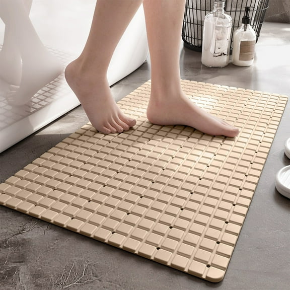 Bathroom Mat Non-Slip with Massage Texture - 27.95x14.96 Inch Heavy-Duty Shower Mat for Seniors, PVC Floor Mat for Bathtub, Easy Clean Anti-Fatigue Bath Rug