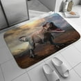 thumbnail image 1 of Bathroom Mat Non-Slip Water Absorbent Coral Velvet Shower Rug Machine Washable Memory Foam,3D Tyrannosaurus Rex Scene White 16x24 Inch, 1 of 6