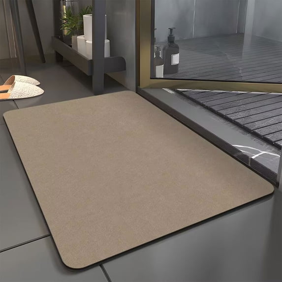 Bathroom Mat Rug, Diatomaceous Earth Bath Mat Large Quick Dry Bath Mat Non Slip Rubber Backed Super Absorbent Shower Mats, Thin Bathroom Runner Rugs Floor Mat Fit Under Door,15.74x23.62in
