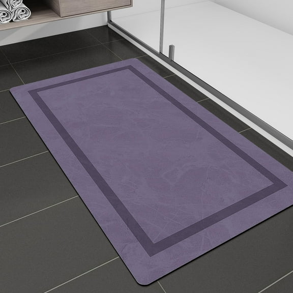 Bathroom Mat Rugs 27x17, Ultra Thin Magic Mat Bathroom Rug Non Slip Bath Rugs Quick Dry Absorbent Bath Mats for Bathroom Floor, (Purple, 27"x17")