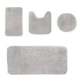 thumbnail image 1 of Bathroom Mat Set 4 Pieces Shaggy Bath Mat Set, Soft Absorbent Plush Microfiber Bathroom Rugs, Non Slip Bath Rugs Grey 4Pcs, 1 of 3