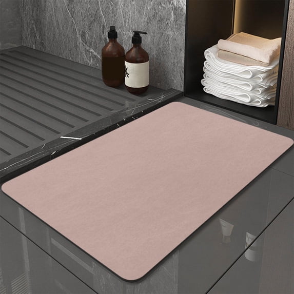 Bathroom Mat, Super Absorbent Non-Slip Floor Mat, Diatomaceous Earth Quick Dry Rug for Bathroom Sink Kitchen Door, Easy Clean PVC Mat