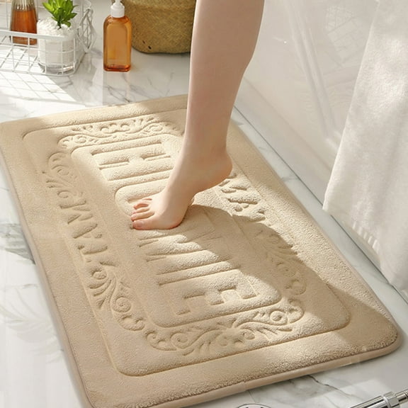 Bathroom Mat under $5! CQCYD Bathroom Rug Mat Super Absorbent Machine Washable Bath Mat Soft Non Slip Floor Mat for Shower Tub Kitchen Laundry Room