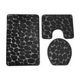 thumbnail image 1 of Bathroom Mats And Rugs Set Hwkond, 3-piece Bathroom Carpet Super Soft Non Slip Bathtub Carpet And Absorbent Bath Mat Bathroom Carpet Plush Bath Mat For Bathroom,Black, 1 of 5