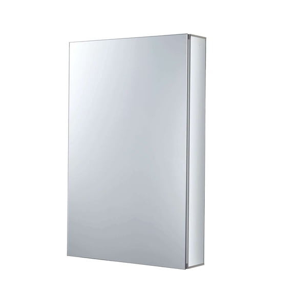 Bathroom Medicine Cabinet, Aluminum, Recessed/Surface Mount, 20" x 30", Right/Left Hinged, Mirrored Interior