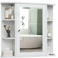 thumbnail image 1 of Bathroom Medicine Cabinet, Bathroom Mirror Cabinet Wall Mounted with 6 Side Open Shelves, White Wall Cabinet with Mirror, White, 1 of 7