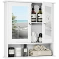 thumbnail image 1 of Bathroom Medicine Cabinet, Bathroom Wall Cabinet with 2 Mirror Doors & Adjustable Shelf, Over Toilet Storage, Wood Wall Mounted Storage Cabinet for Laundry Room, Living Room, Kitchen (White), 1 of 18
