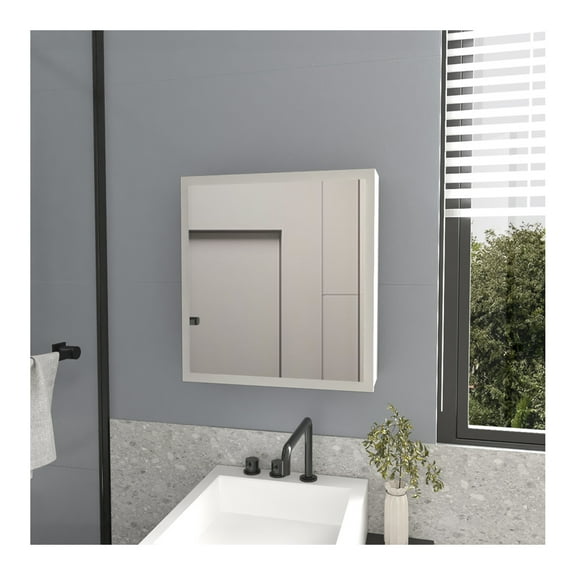 Bathroom Medicine Cabinet Clayton - White Wall Mounted Storage with Mirror - Versatile Shelves for Bathroom Organization