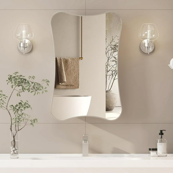 Bathroom Medicine Cabinet with Mirror,Mirrored Medicine Cabinets,Surface Mount Medicine Cabinet Wall Mounted,Bathroom Vanity Mirror with Storage 20x30