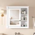 thumbnail image 1 of Bathroom Medicine Cabinet with Mirror,Wall Mounted Mirror Cabinet with Storage Organizer,Over The Toilet Storage White Storage Cabinet for Bathroom,White Mdf Bath Faucets Bathroom Storage, 1 of 22